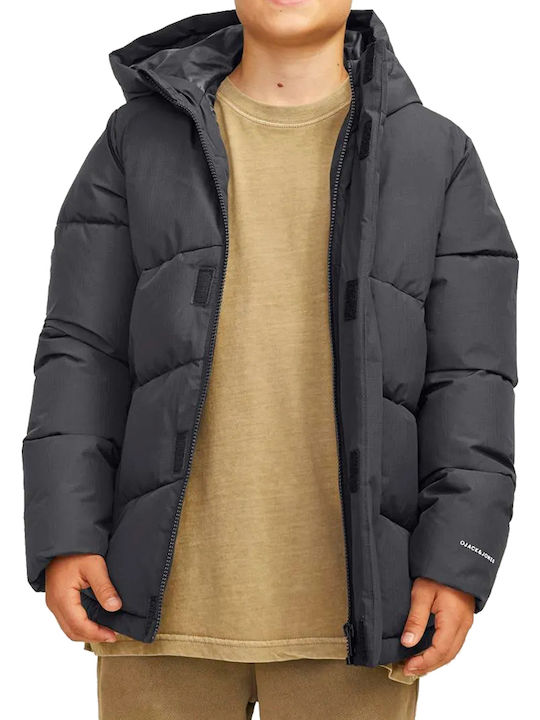 Kids Quilted Coat with Hood Asphalt