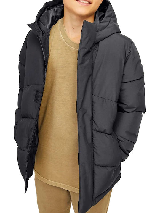 Kids Quilted Coat with Hood Asphalt