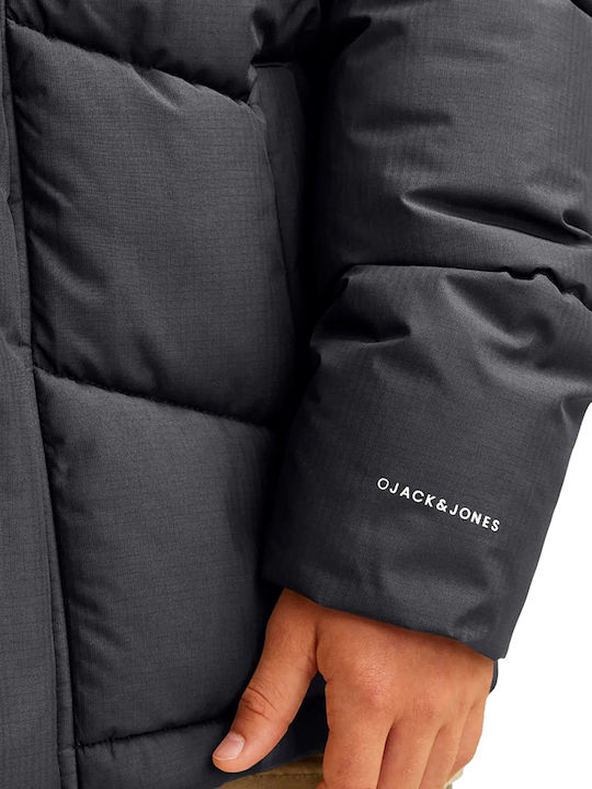 Kids Quilted Coat with Hood Asphalt