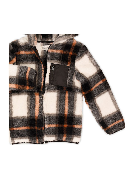 Kids Cardigan Fleece with Hood Gray