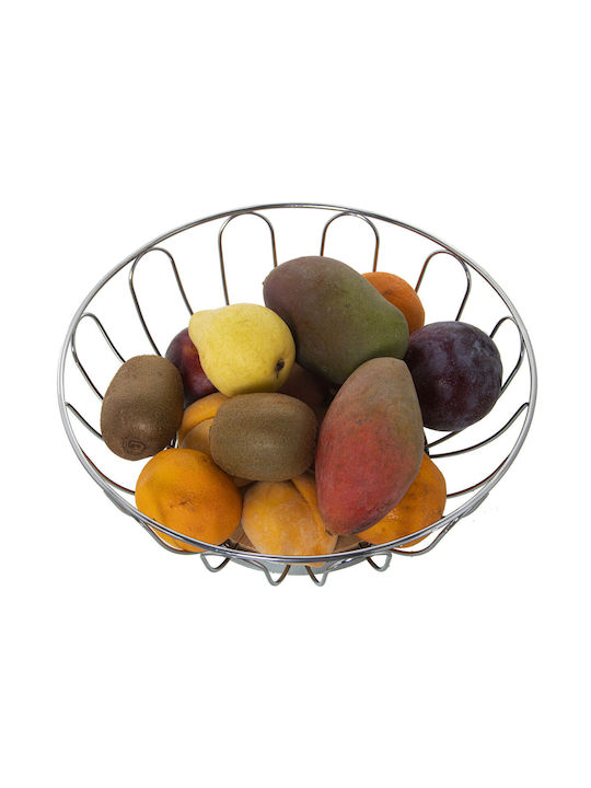 Alexandra House Living Fruit Bowl Metallic Silver 28x10cm