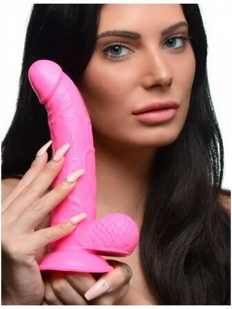 XR Dildo με Όρχεις και Βεντούζα Ροζ
