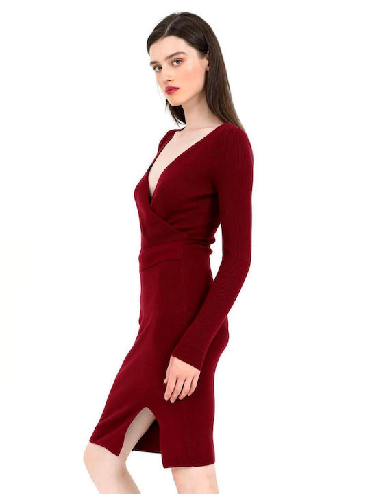 Doca Midi Dress Wrap Bordeaux