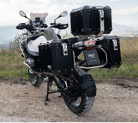 Unit Garage Baggajieră Motocicletă Aluminiu 36lt Neagră
