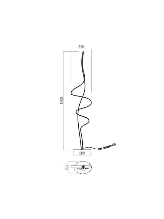 Redo Group Lampă de podea LED Î160cm. cu Lumină Caldă Albă