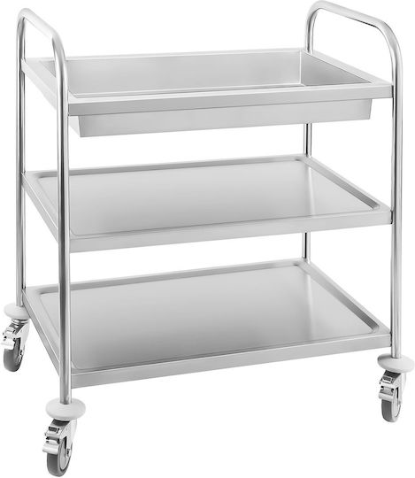 Edelstahl-Servierwagen 3 Ablagen Royal Catering