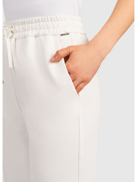 Liu Jo Women's Fabric Trousers in Tapered Line White