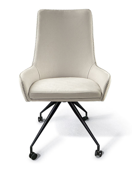 Stuhl mit Rollen in Weiß Farbe 55x88x55cm 1Stück