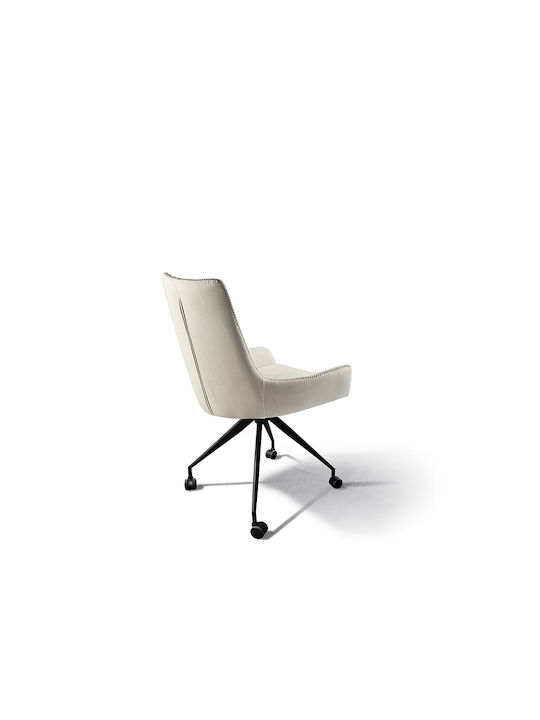 Stuhl mit Rollen in Weiß Farbe 55x88x55cm 1Stück