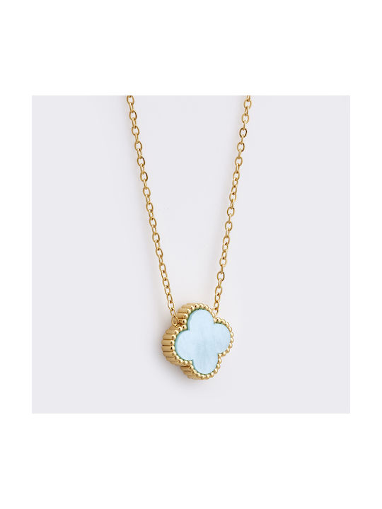 Necklace with design Flower from Gold Plated Steel