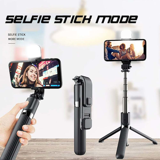 Techsuit Selfie Stick με Bluetooth Μαύρο
