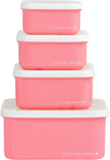A Little Lovely Company Plastik Kinder Lunchset Mehrfarbig