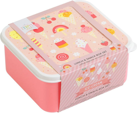 A Little Lovely Company Plastik Kinder Lunchset Mehrfarbig