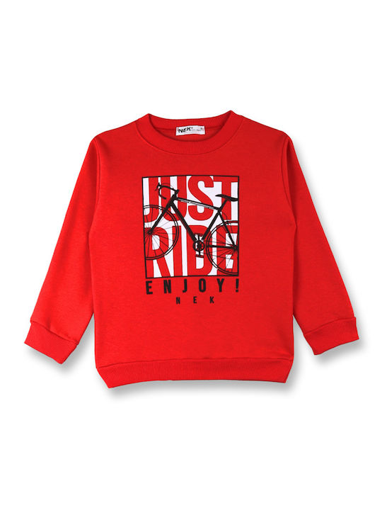 Nek Kids Wear Kids Sweatpants Set Red-black