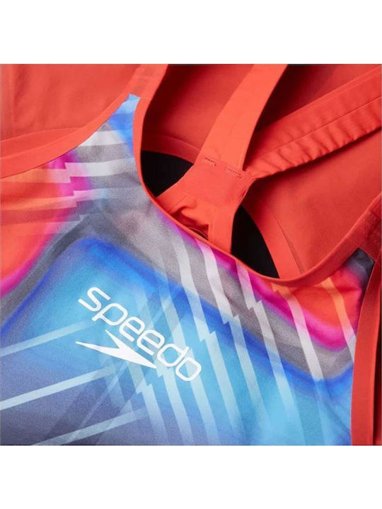 Speedo Fastskin Lzr Pure Valor 2.0 Openback Kneeskin 15859H784 Femeiesc Costum de Baie de Competiție Întreg pentru Înot Roșu