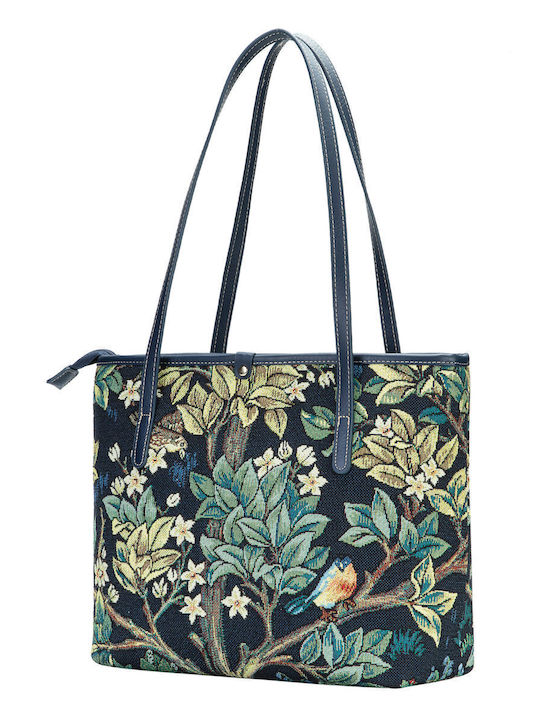 Signare William Morris Tree Of Life Blue Women's Bag Tote Hand Green