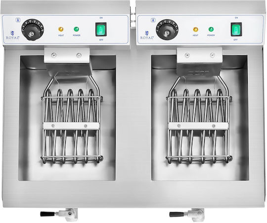 Double Chamber Commercial Deep Fryer Taps 230v 2x16l