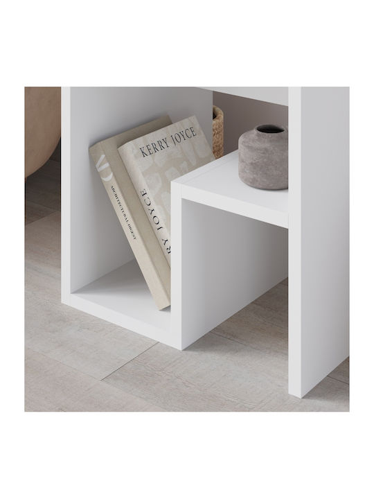 Rectangular Side Coffee Table Bon Wooden White W40xL35xH40cm