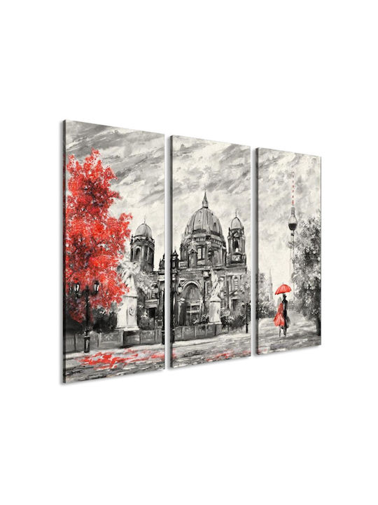 I-gallery Τρίπτυχος Πίνακας σε Καμβά 70x70cm