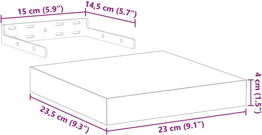 Wandregale Braune 2Stücke 23x23.5x4cm