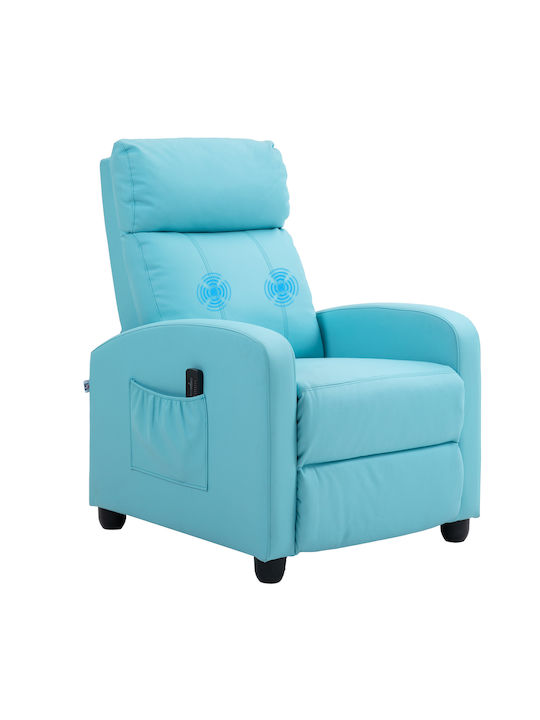 Relaxsessel Friseurwaschbecken mit Fußhocker aus Kunstleder Blue 68x88x98cm