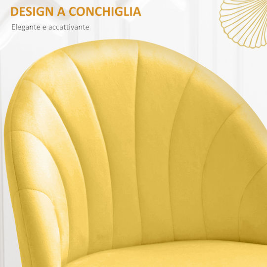 Dining Room Fabric Chair Yellow and Black 52x54x79cm 2pcs
