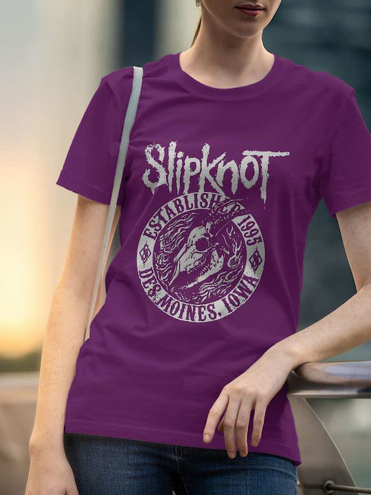 iLovePrints Slipknot 1995 T-shirt Slipknot Purple Cotton