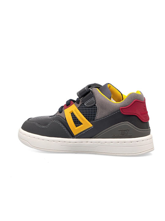 Παιδικά Sneakers High Ανατομικά με Σκρατς Γκρι