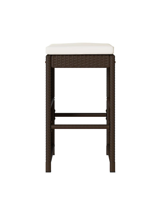 Hocker für Bar Für den Außenbereich Rattan mit Kissen Coffee 6Stück 40x40x76cm