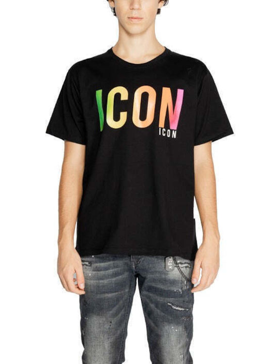 Icon Ανδρικό T-shirt Κοντομάνικο Μαύρο