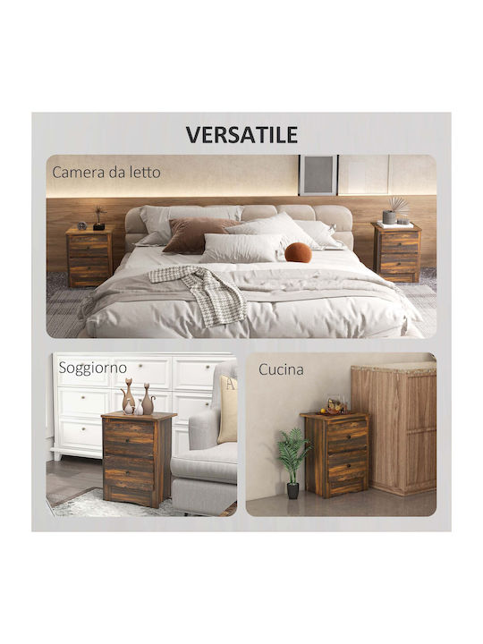 Wooden Brown Bedside Table 40x30x56cm