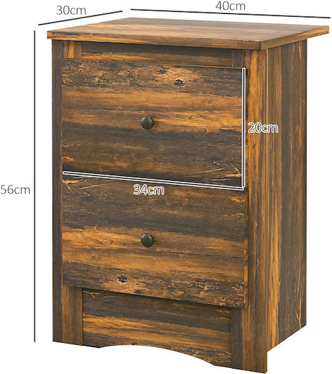 Комод Дървен Кафяв 40x30x56см