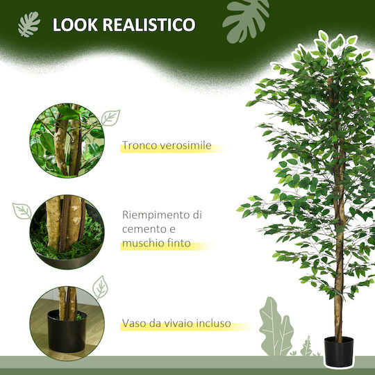 Künstlicher Baum für den Außenbereich Ficus Lyrata Grün 180cm HomCom