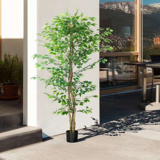 Künstlicher Baum für den Außenbereich Ficus Lyrata Grün 180cm HomCom