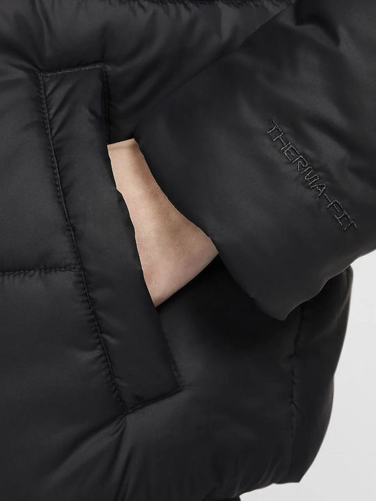 Sportswear Classic Kurzes Damen Puffer Jacke Wasserdicht Für Winter Schwarz