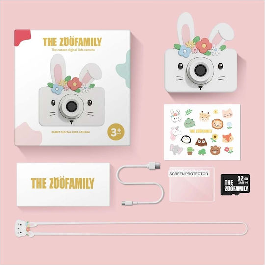 The Zoofamily Zoo Friends Κουνελάκι Παιδική Φωτογραφική Μηχανή 32MP Λευκή