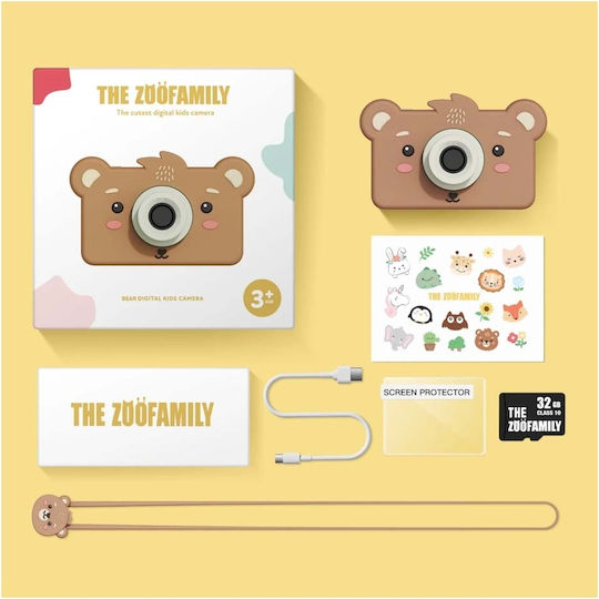 The Zoofamily Zoo Friends Bear Children's Camera 32MP Brown
