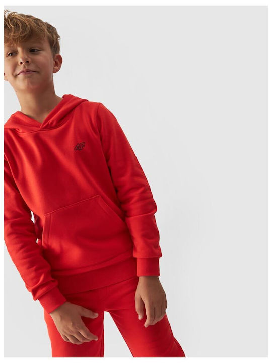 Kids Sweatshirt with Hood and Pockets Coral