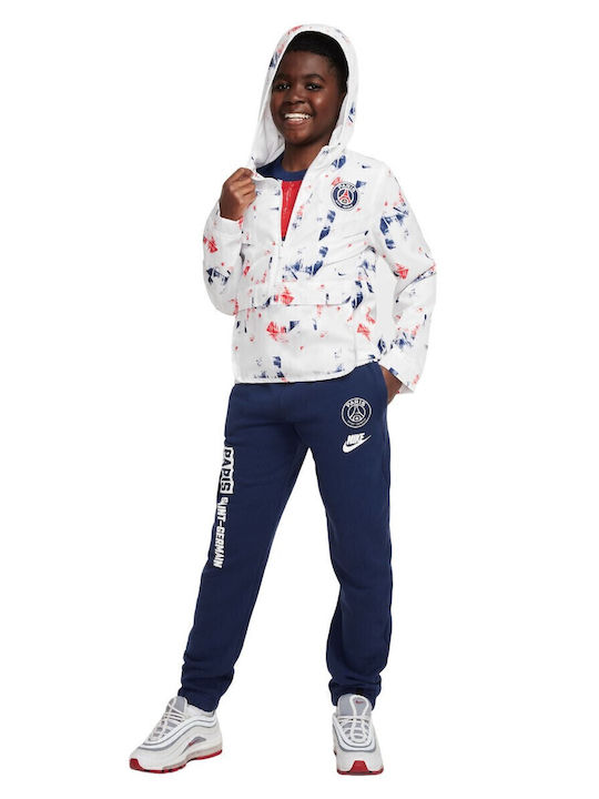 Geci pentru copii Sport cu captuseala și Cu glugă Alb / Auriu Metallic Windrunner