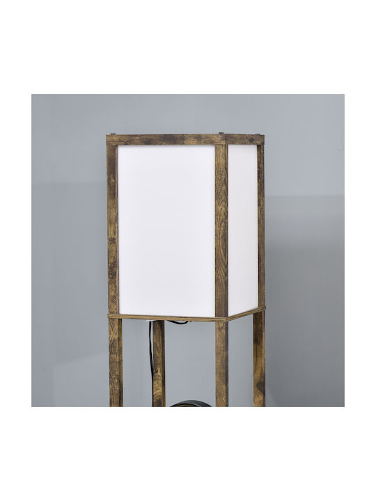 HomCom Lampa de podea Î160xL26cm. cu Soclu pentru Bec E27 Maro