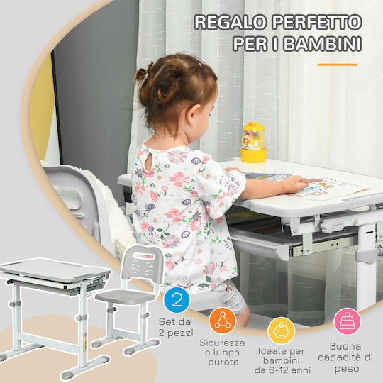 Birou pentru Copii Gri HomCom