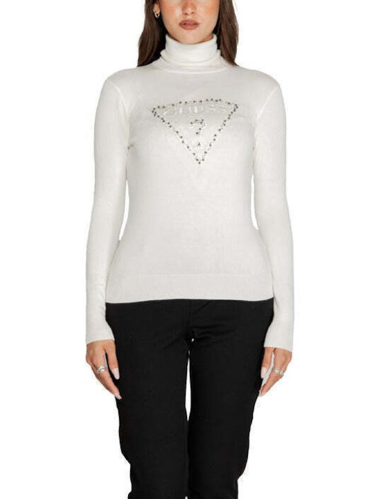 Guess Women's Long Sleeve Sweater Turtleneck White