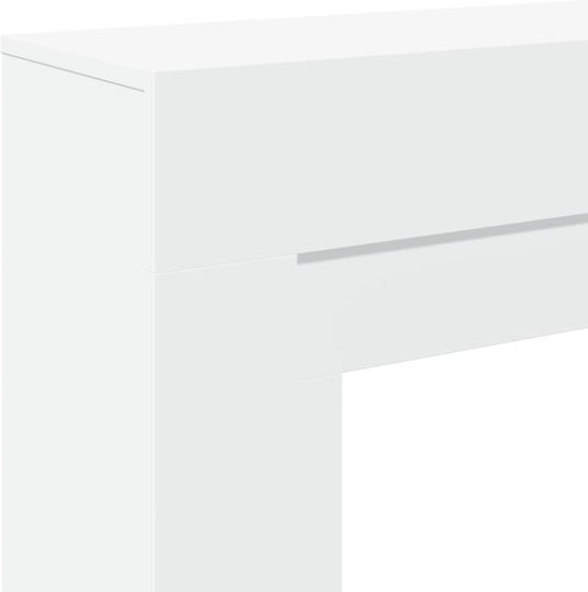 vidaXL Metallic Fireplace Screen with Panels 100x30x87.5cm White