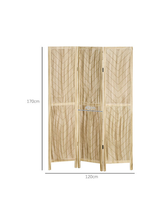 HomCom Διακοσμητικό Παραβάν Ξύλινο 120x170cm