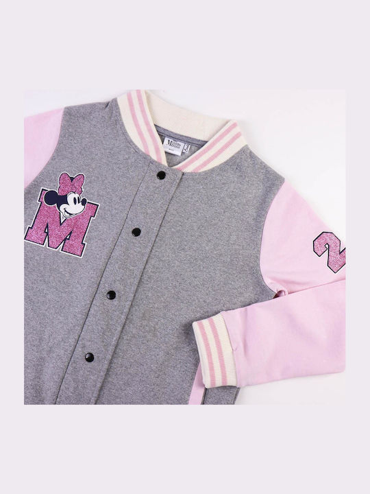 Sportlich Kinder-Sweatshirtjacke Baumwolle Rosa Minnie
