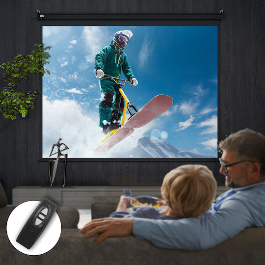 HomCom Wand-Bildschirmprojektor mit Bildlogo 4:3 244x183cm / 120"