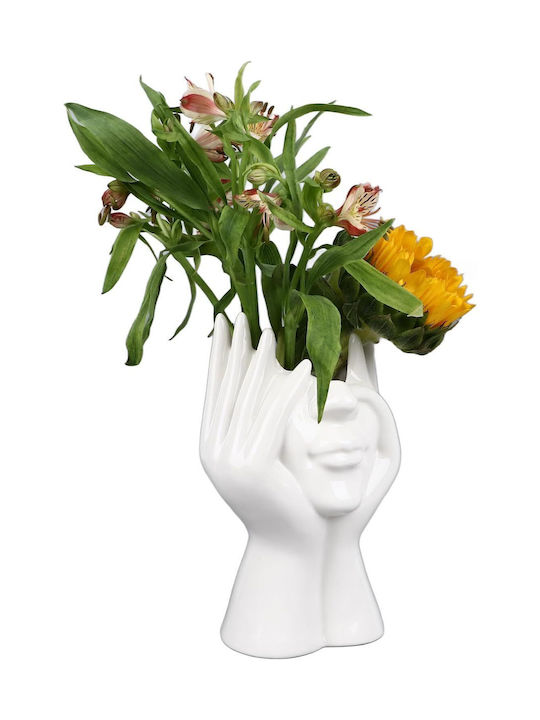 Ceramic Flower Pot Zola Thinking Woman's Face 18 X 16 X 10 Cm