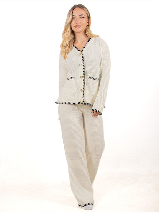 Ellen Damen Ecru Set mit Hose