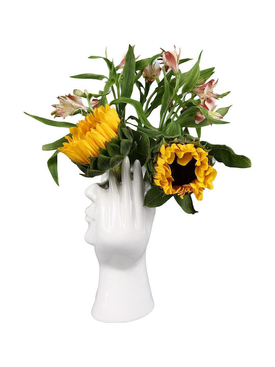 Ceramic Flower Pot Zola Thinking Woman's Face 18 X 16 X 10 Cm