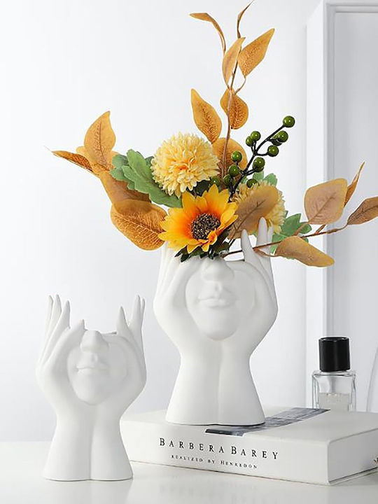 Ceramic Flower Pot Zola Thinking Woman's Face 18 X 16 X 10 Cm